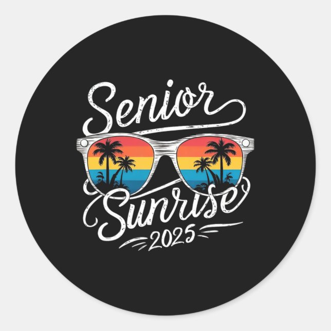 Senior Sunrise Shirts 2025 Senioren Shirt of Cl Gr Runder Aufkleber (Vorderseite)
