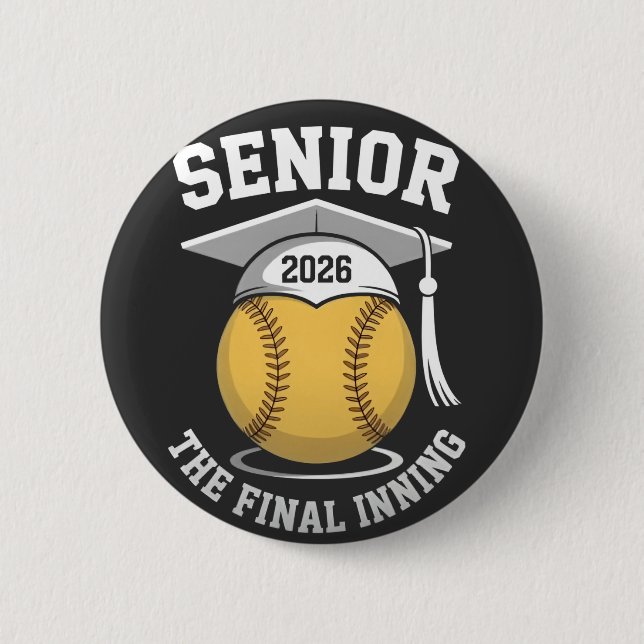 Senior the Final Inning 2026 Softball Abschluss Button (Vorderseite)