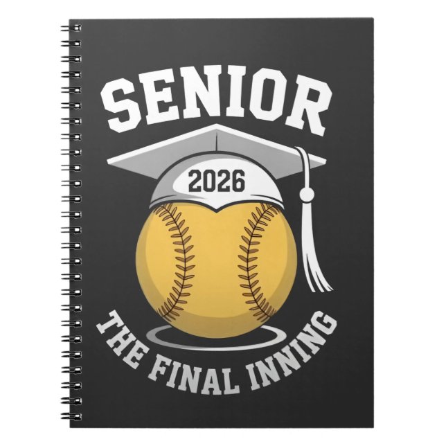 Senior the Final Inning 2026 Softball Abschluss Notizblock (Vorderseite)