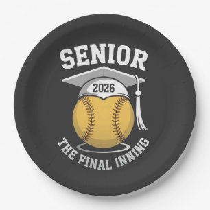 Senior the Final Inning 2026 Softball Abschluss Pappteller