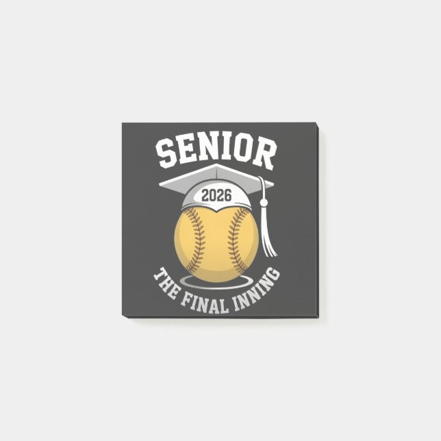Senior the Final Inning 2026 Softball Abschluss Post-it Klebezettel (Vorderseite)