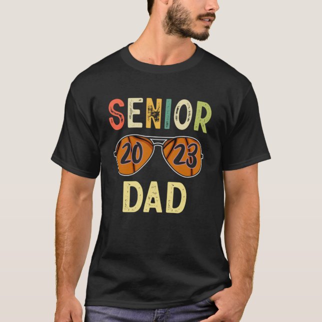 Senior Vater 2023 Cool Proud Vater Basketball Seni T-Shirt (Vorderseite)