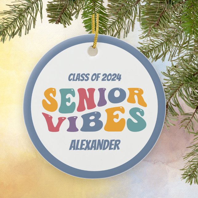Senior Vibes Class of 2025 Grad Weihnachten Keramik Ornament (Von Creator hochgeladen)