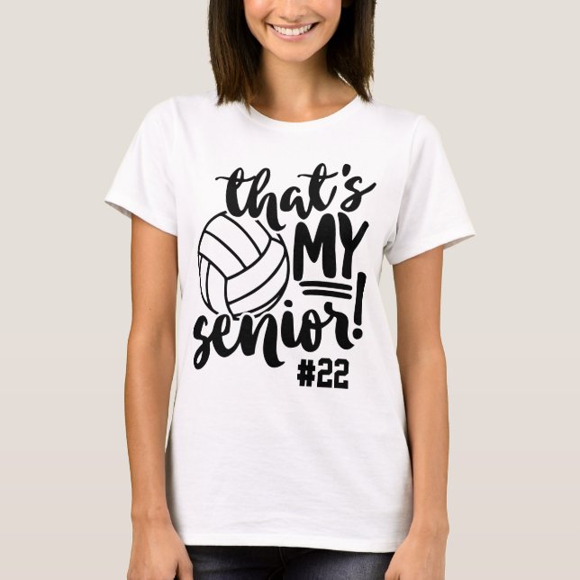 Senior Volleyball Mama Jersey Number & Player Name T-Shirt (Vorderseite)