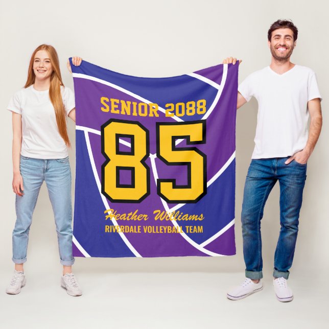 Senior Volleyball Team Custom Jersey Number Fleecedecke (Beispiel)