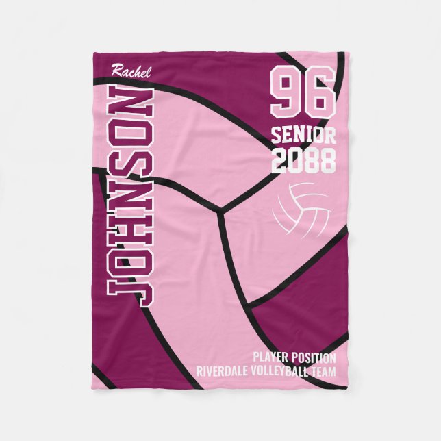 Senior Volleyball Team Gift Custom Color  Fleecedecke (Vorderseite)