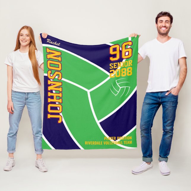 Senior Volleyball Team Keepsake Custom Color  Fleecedecke (Beispiel)