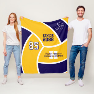 Senior-Volleyball-Team Text und Farbe anpassbar  Fleecedecke