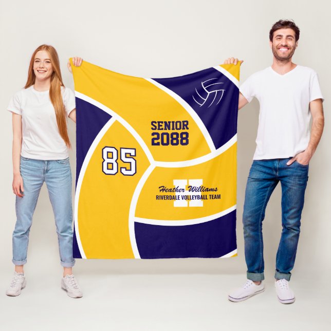 Senior-Volleyball-Team Text und Farbe anpassbar  Fleecedecke (Beispiel)