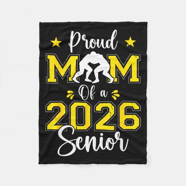 Senior Wrestling Mom 2026 Senior Mom Cl Of 2026  Fleecedecke (Vorderseite)