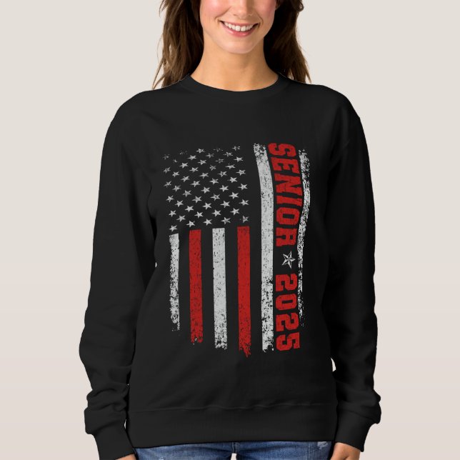 Senior Year 2025 American Flag USA Abschluss Clas Sweatshirt (Vorderseite)