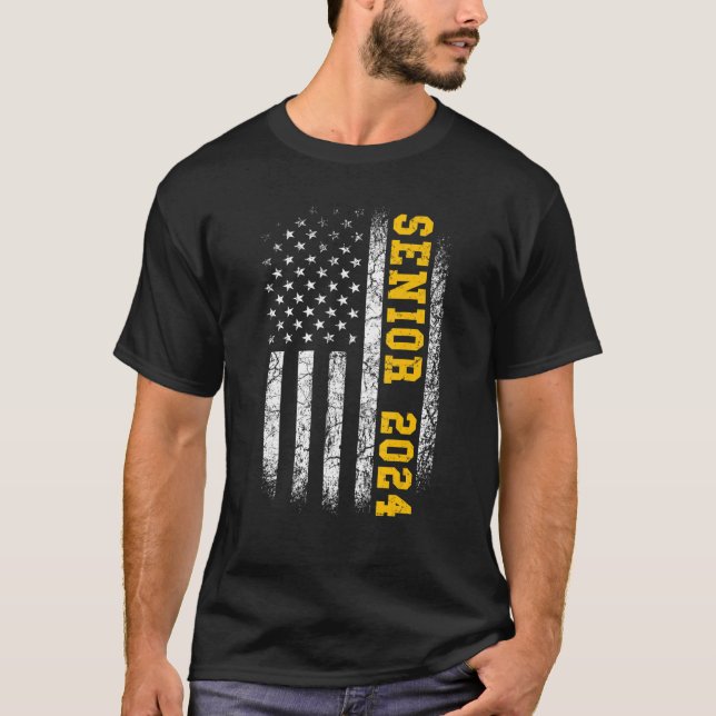 Senioren Amer Senioren 2024 Klasse 2024 Abschluss T-Shirt (Vorderseite)
