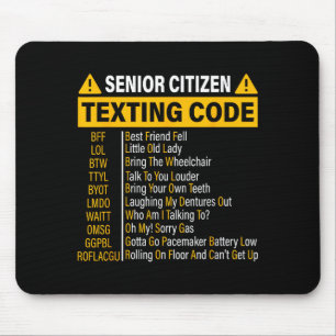 Senioren-SMS-Code Cool Lustige Alte Leute Mousepad