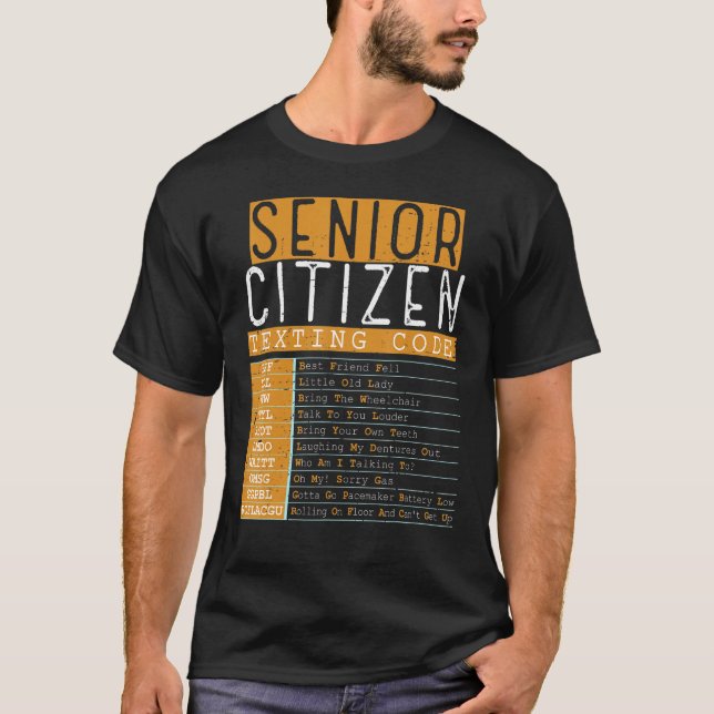Senioren-SMS-Code Cooler Opa Oma T-Shirt (Vorderseite)