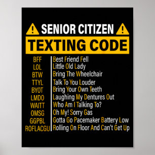 Senioren-Textcode Cool Lustig Alte Leute  Poster