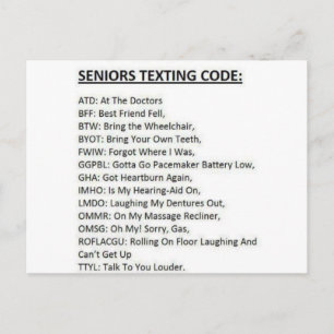 Senioren Textcode Postkarte