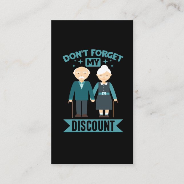 Seniorenvergünstigungen für Großeltern Visitenkarte (Vorderseite)