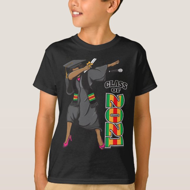 Seniors Class of 2021 African Kente Abschluss Sto T-Shirt (Vorderseite)