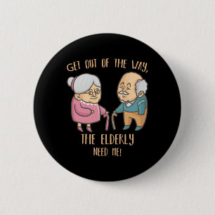 Seniors Zuhause Caregiver Funny Ältere Krankenpfle Button