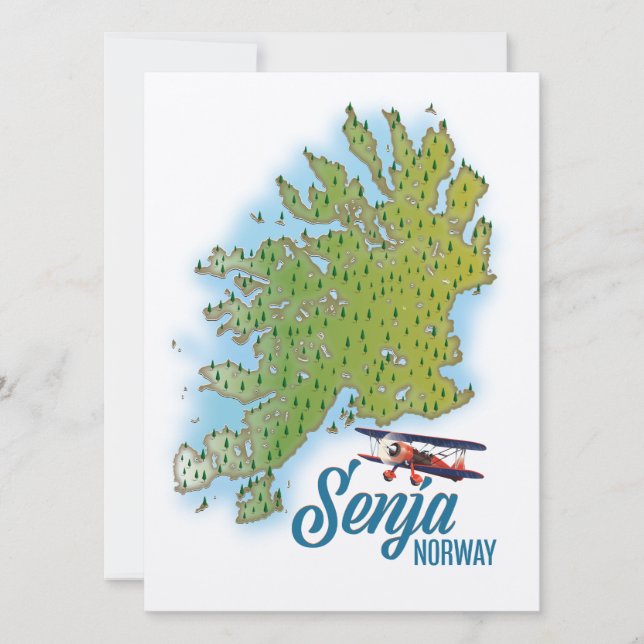 Senja Noway Inselkarte (Vorderseite)