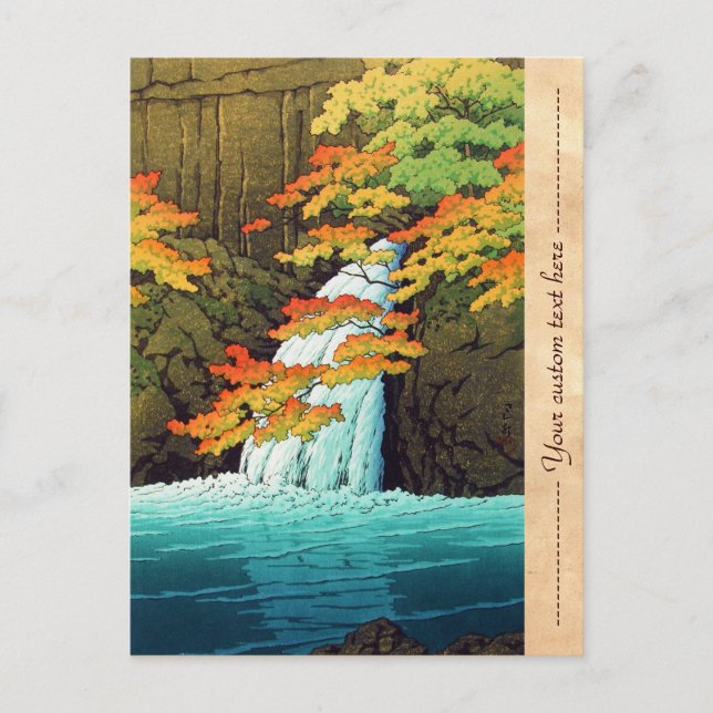 Senju Wasserfall Akame Hasui Kawase shin hanga art Postkarte (Vorderseite)