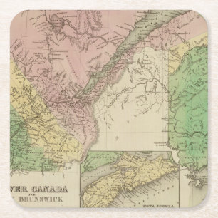 Senken Sie Kanada und New-Brunswick Rechteckiger Pappuntersetzer