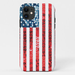 senkrechte amerikanische Flagge iPhone 11 Hülle