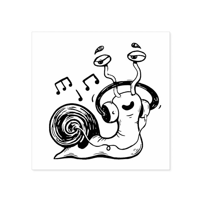 Sennail Hören auf Musik Briefmarke Holzkunst Gummistempel (Prägung)