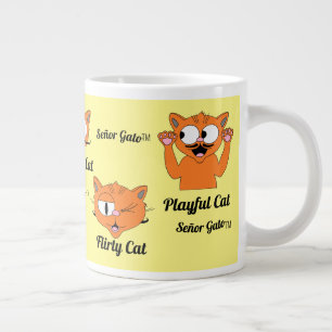 Señor Gato Five Images Niedlich Mustache Cat Jumbo-Tasse