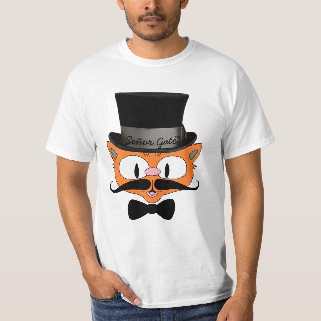 Señor Gato™ Handlebar Mustache Katze mit Top Hat (Vorderseite)