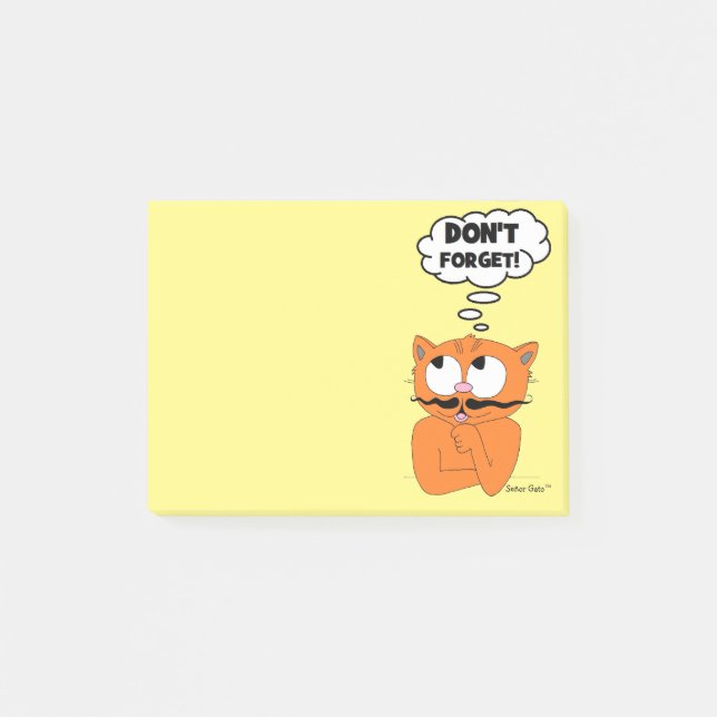 Señor Gato NICHT VERGESSEN! Post It Notes Post-it Klebezettel (Vorderseite)