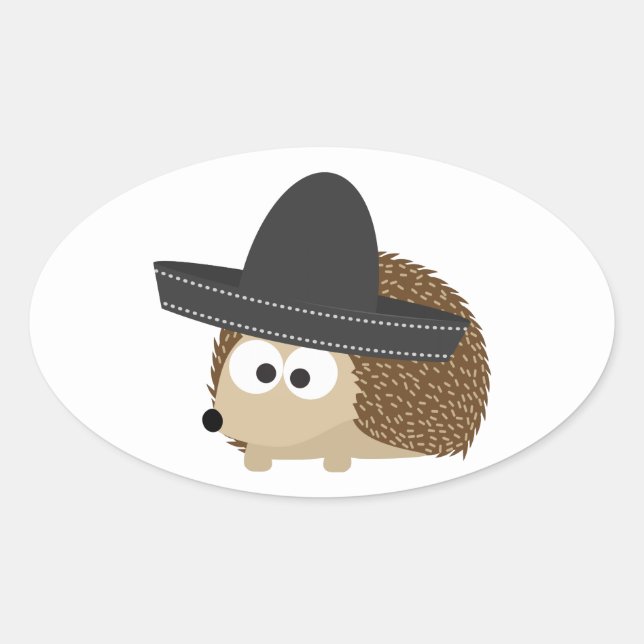 Señor Igel Ovaler Aufkleber (Vorderseite)