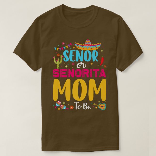 Senor- oder Senorita-Mama als Meican-Fiesta-Geschl T-Shirt (Design vorne)