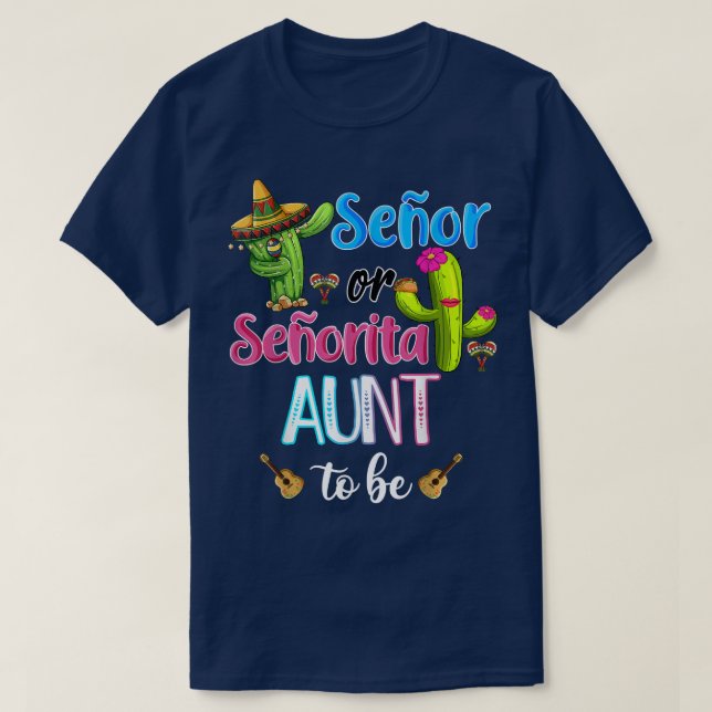 Senor oder Senorita Tante Meican Fiesta Gender Rev T-Shirt (Design vorne)
