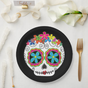 Señorita Calavera Tag des Toten Zuckerschädels Pappteller