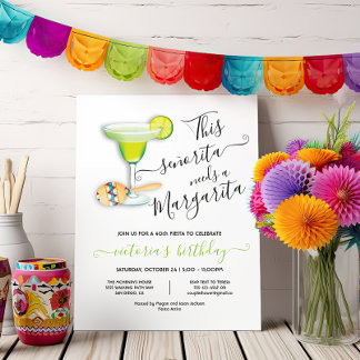 Señorita Margarita Mexican Fiesta Birthday Einladung