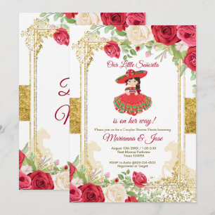 Senorita Rote Rosen Fiesta Couple Dusche Einladung