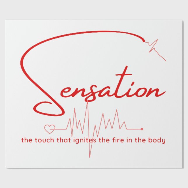 Sensation Pulse Herzlinie Geschenkpapier (Flach)