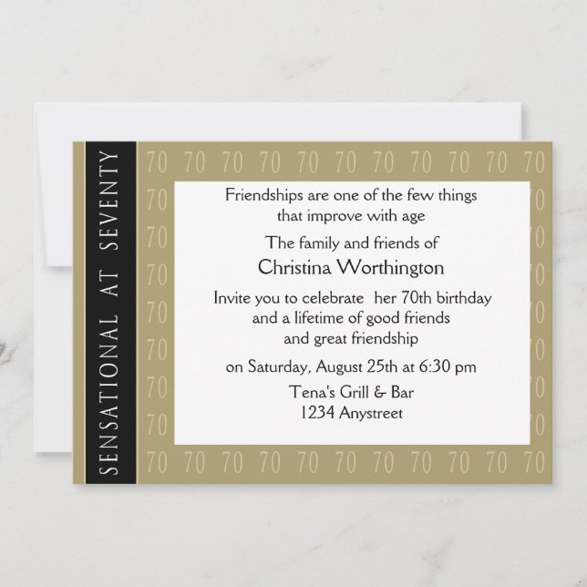 Sensational bei Party Einladung 70 (Vorderseite)