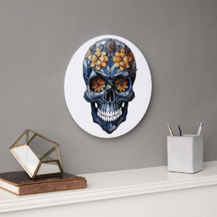 🕰️ 💀 sensationelle Skull Wall Clock 💀 🕰️ Große Wanduhr