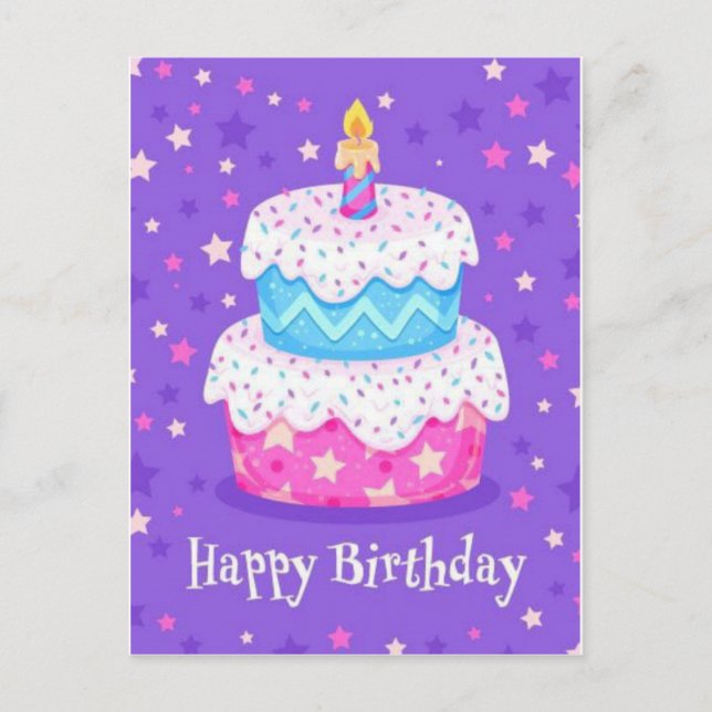Sensationelle Sterne Happy Birthday Post Card Postkarte (Vorderseite)