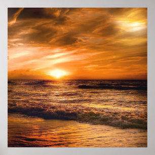 Sensationeller Sonnenuntergang an einem romantisch Poster