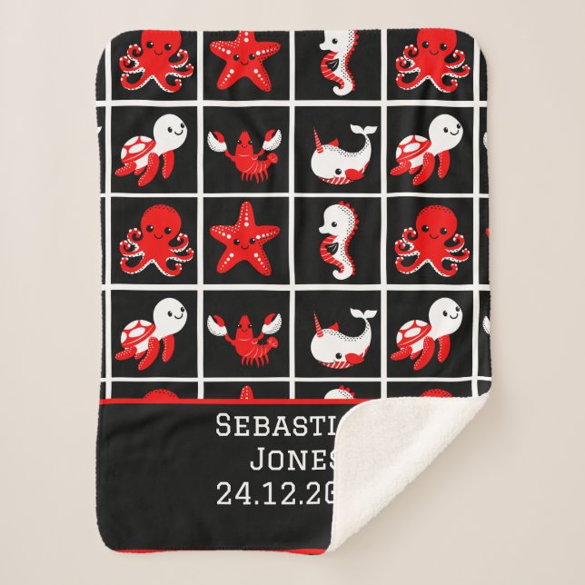 Sensationsmuster des Baby High Contrast Schwarz Sherpadecke (Vorderseite)