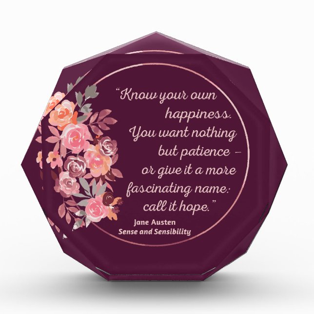 Sense And Sensibility Quote I - Cute Style Fotoblock (Vorderseite)