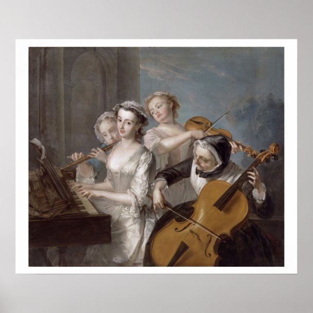 Sense of Hearing, c.1744-7 (Öl auf Leinwand) Poster (Vorne)