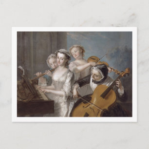 Sense of Hearing, c.1744-7 (Öl auf Leinwand) Postkarte