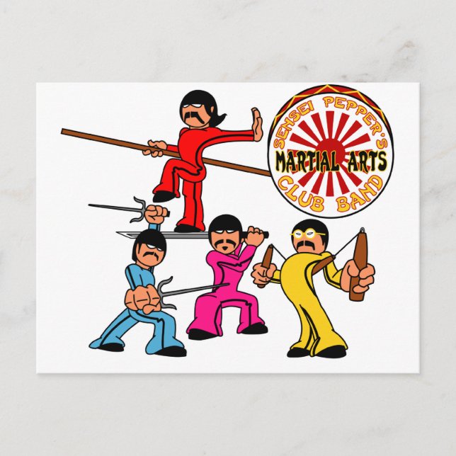 Sensei Paprikaschoten Martial Arts Club Band Postkarte (Vorderseite)