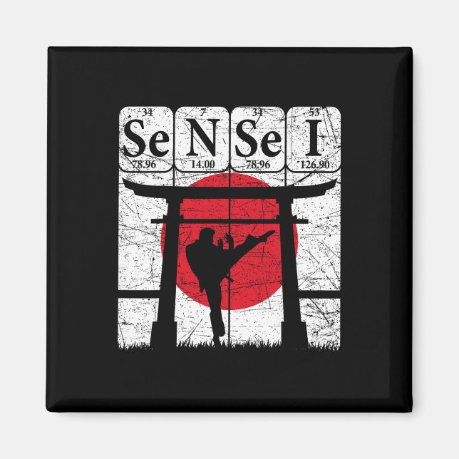 Sensei Periodensystem Elemente Martial Arts Japan Magnet (Vorne)