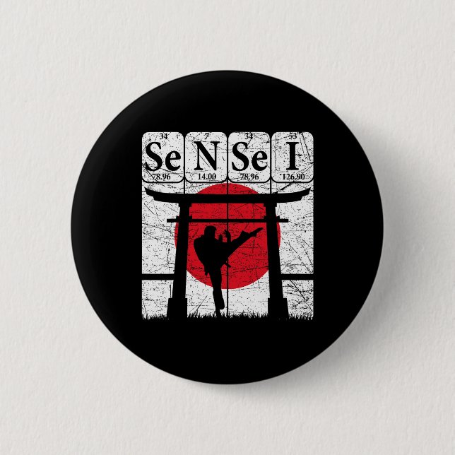 Sensei Periodensystem Elemente Martial Arts Japane Button (Vorderseite)