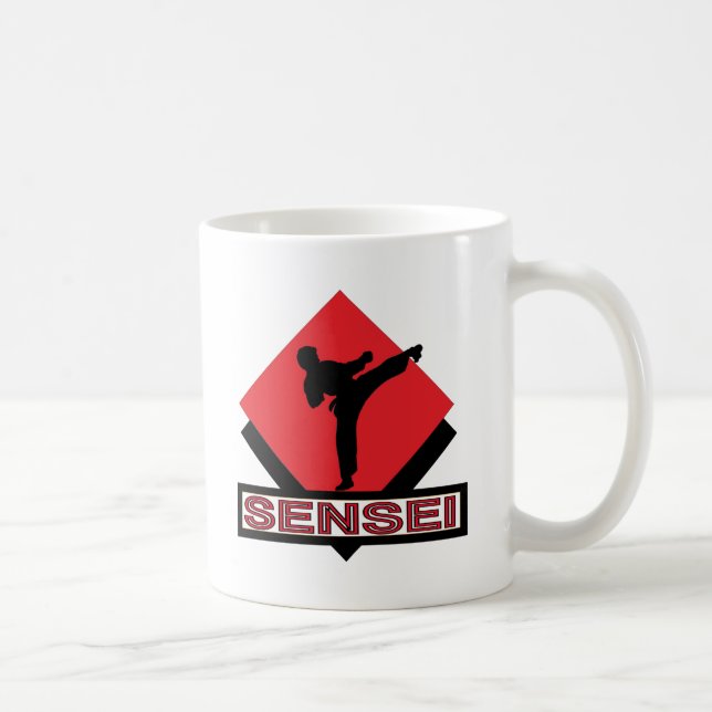 Sensei rotes Diamantgeschenk Tasse (Rechts)